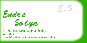 endre solya business card